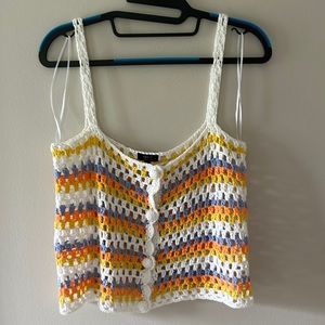 Debut Button Up Crochet Tank Top